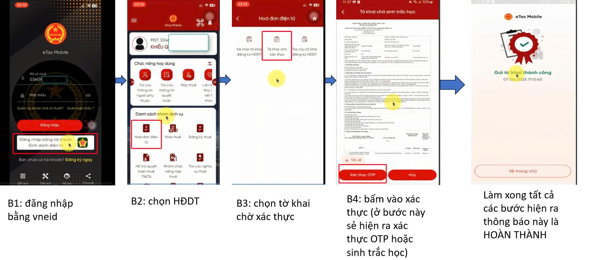 ETAX MOBILE - HƯỚNG DẪN XÁC THỰC SINH TRẮC HỌC HÓA ĐƠN ĐIỆN TỬ